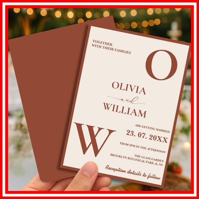 Convites Boho Burnt Orange Terracotta Casamento Russo (Criador carregado)