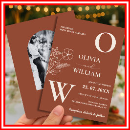 Convites Boho Burnt Orange Terracotta Casamento Russo