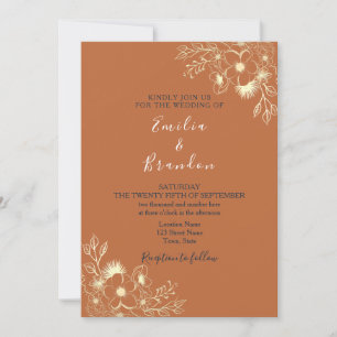 Convites Boho Burnt Orange Weditation