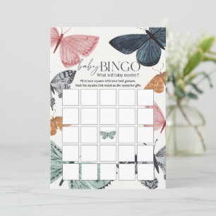 Convites Boho Butterfly Chá de fraldas Baby Bingo Jogo