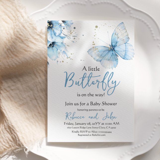 Convites Boho Butterfly Wildflower Floral Boy Baby Shower (Criador carregado)