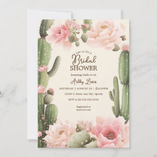 Convites Boho Cactus floral Deserto flores de cacto rosa