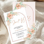 Convites Boho Cactus Pampas Grass Sweet 16 Aniversário<br><div class="desc">Boho Cactus Pampas Grass Sweet 16 Birthday Invitation Bohemian inspirou um doce convite de 16 anos com dois arranjos florais florais de cacto com grama pampas, uma imagem caligráfica moderna como um título em uma textura falso de ouro de rosa e arco. Ideal para quem procura um doce convite de...</div>