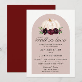 Convites Boho Cai No Amor Casamento Floral Pumpkin