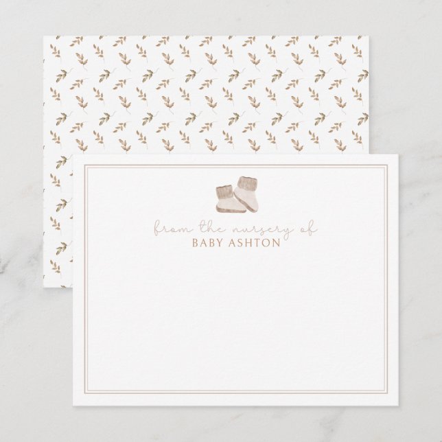 Convites Boho, calçados Bebês, do berçário de (Frente/Verso)