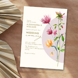 Convites Boho Casamento Único de Primavera Wildflower Whims