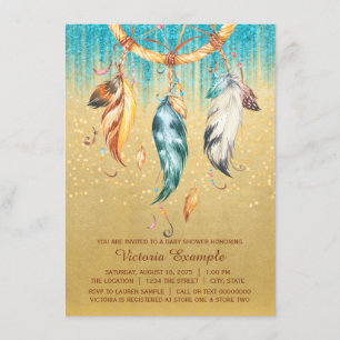 Convites Boho Chá de fraldas Garota Tribal Drecher
