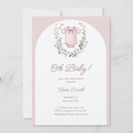 Convites Boho Chá de fraldas Oh Baby Girl Garland Russo