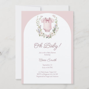 Convites Boho Chá de fraldas Oh Baby Girl Garland Russo