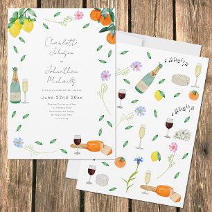 Convites Boho Chic Aquarela Casamento Rústico de Verão