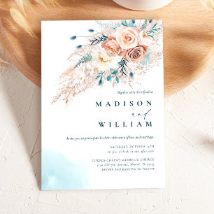 Convites Boho Chic Beach Watercolor Wedding
