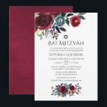 Convites Boho Chic Burgundy e Marinho Bat Mitzvah<br><div class="desc">Trendy burgundy - marsala e marinho blue Boho bat mitzvah convites com tipografia escrita concebida para ser rápida e facilmente adaptada às suas especificidades de eventos.</div>