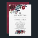 Convites Boho Chic Burgundy e Marinho Bat Mitzvah<br><div class="desc">Trendy burgundy - marsala e marinho blue Boho bat mitzvah convites com tipografia escrita concebida para ser rápida e facilmente adaptada às suas especificidades de eventos.</div>