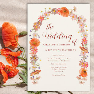 Convites Boho Chic Casamento de Outono com Flores Silvestre