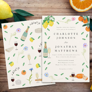 Convites Boho Chic Citrus Rustic Summer Weding