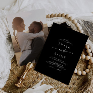 Convites Boho Chic COLOR EDITABLE Casual Photo Weding