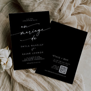 Convites Boho Chic COLOR EDITABLE Código QR Casamento Franc