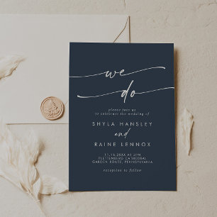 Convites Boho Chic Dark Marinho Azul Fazemos Casamento