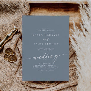 Convites Boho Chic Dusty Blue Weding