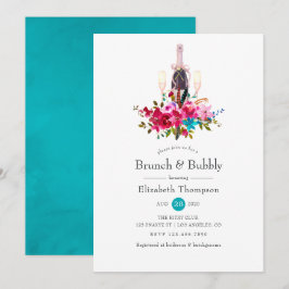 Convites Boho Chic Floral Brunch e Chá de panela Bubble