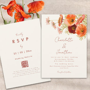 Convites Boho Chic Floral Casamento de Outono