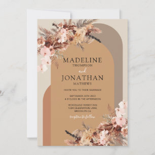 Convites Boho Chic Floral Hydrangea Watercolor Arch Casamen
