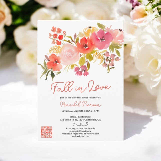 Convites Boho chic floral se apaixona pelo chá de panela bo (Boho chic floral fall in love pretty bridal shower invitation)
