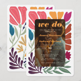 Convites Boho Chic Foto Colorida FloralWedding