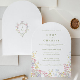 Convites Boho Chic Garden Wildflowers Spring Summer Wedding