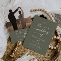 Boho Chic Olive Green Foto: Código QR Casamento