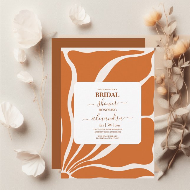 Convites Boho Chic Retro Floral Wedding (Criador carregado)