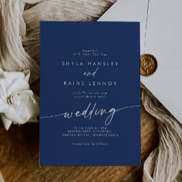Convites Boho Chic Royal Blue Wedding