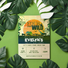 Convites Boho Chic Safari Animais Quatro Nunca Selvagens An