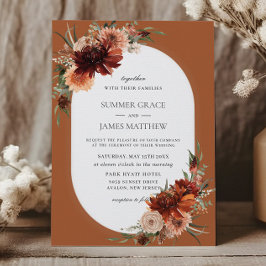 Convites Boho Chic Terracotta Burnt Orange Rust Wedes