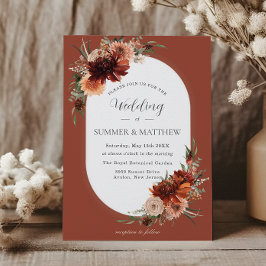 Convites Boho Chic Terracotta Burnt Orange Rust Wedes