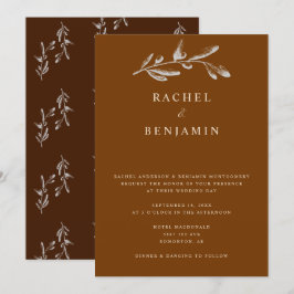 Convites Boho Chic Wedding Elegante Terracotta Botanical