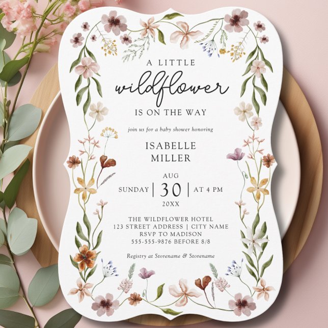 Convites Boho Chic Wildflower Chá de fraldas (Boho Chic Wildflower Baby Shower Invitation)