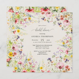 Convites Boho Chic Wildflower Chá de panela