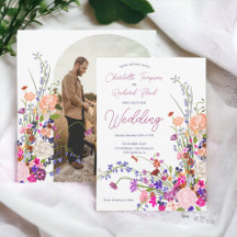 Boho chic wildflower script foto casamento