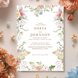 Convites Boho Chic Wildflower Spring Garden Wedding