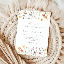 Convites Boho Chic Wildflower Wedding Invitation