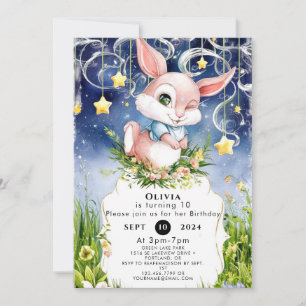 Convites Boho Children Bunny Birthday