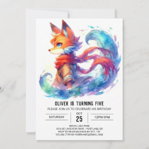 Convites Boho Children Fox Birthday