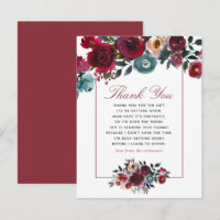 Boho chique burgundy e azul-escuro Obrigada Baby S