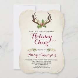 Convites Boho Christmas Invite ~ Rustic Deer Antler