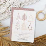 Convites Boho Christmas Trees Winter Onederland Birthday<br><div class="desc">Este convite de aniversário para a "Maravilha do inverno" mostra árvores de natal pintadas à mão em tons rosa. Personalize-o para as suas necessidades. Você pode encontrar produtos correspondentes na minha loja.</div>