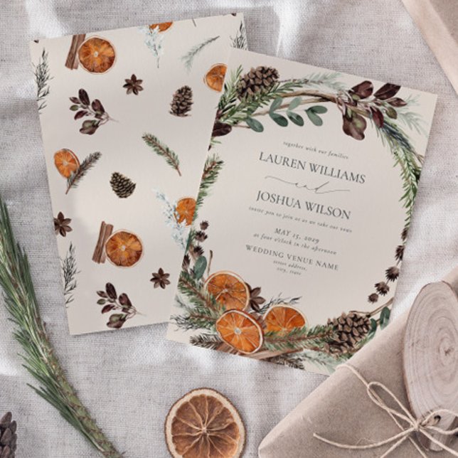 Convites Boho Citrus Rustic Orange Modern Cinnamon Weding (Wedding Invitation!)