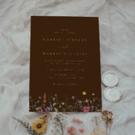Convites Boho Colorful Wildflower Wedding