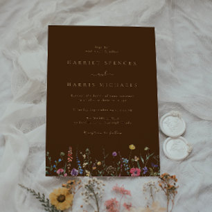 Convites Boho Colorful Wildflower Wedding