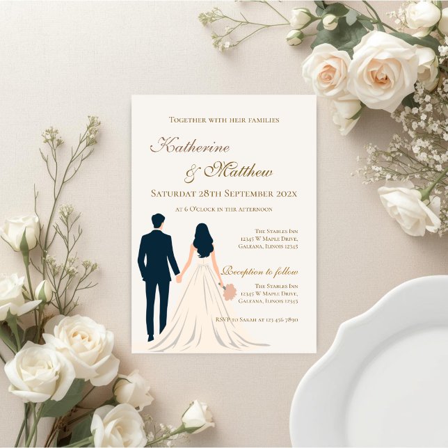 Convites Boho com casamento de noiva e noivo  (Criador carregado)